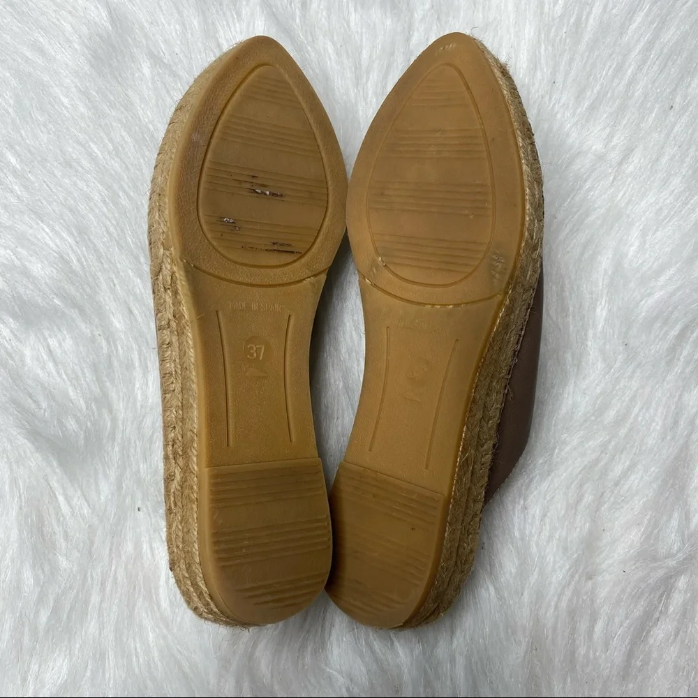 Gaimo Espadrilles Leather Almond Toe Mules Sandals Size EU37 US 6.5 - Picture 8 of 10